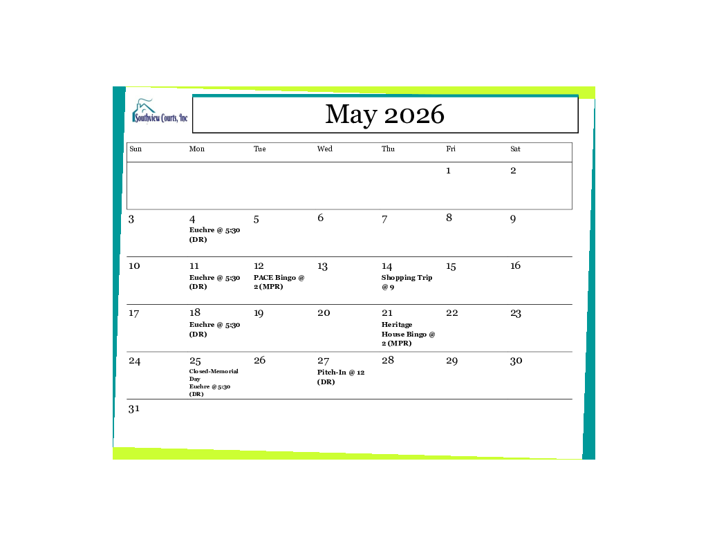 May 2026 Calendar