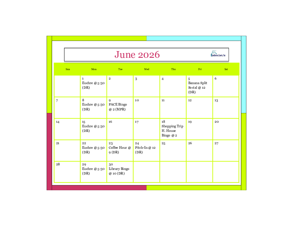 June 2026 Calendar
